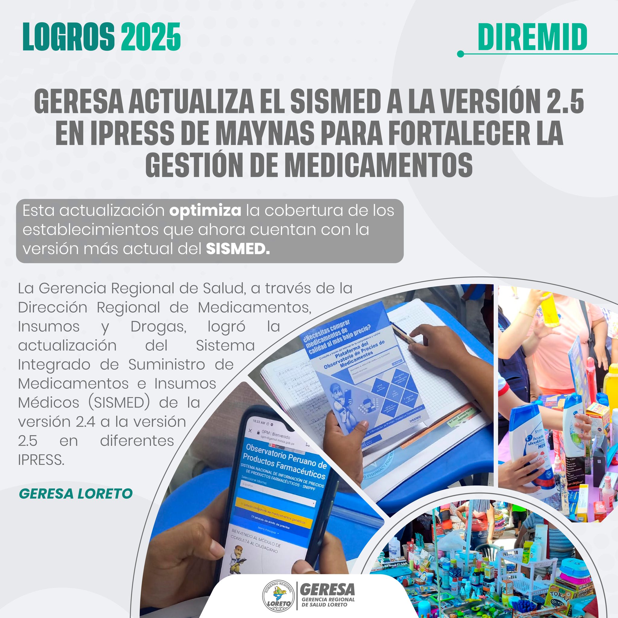 GERESA ACTUALIZA EL SISMED A LA VERSIÓN 2.5 EN IPRESS DE MAYNAS PARA FORTALECER LA GESTIÓN DE MEDICAMENTOS